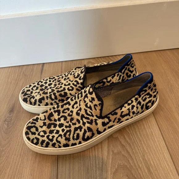 Rothy’s Leopard Print Slip-On Sneakers Womens Size 9 Casual Everyday Walking - Picture 3 of 8